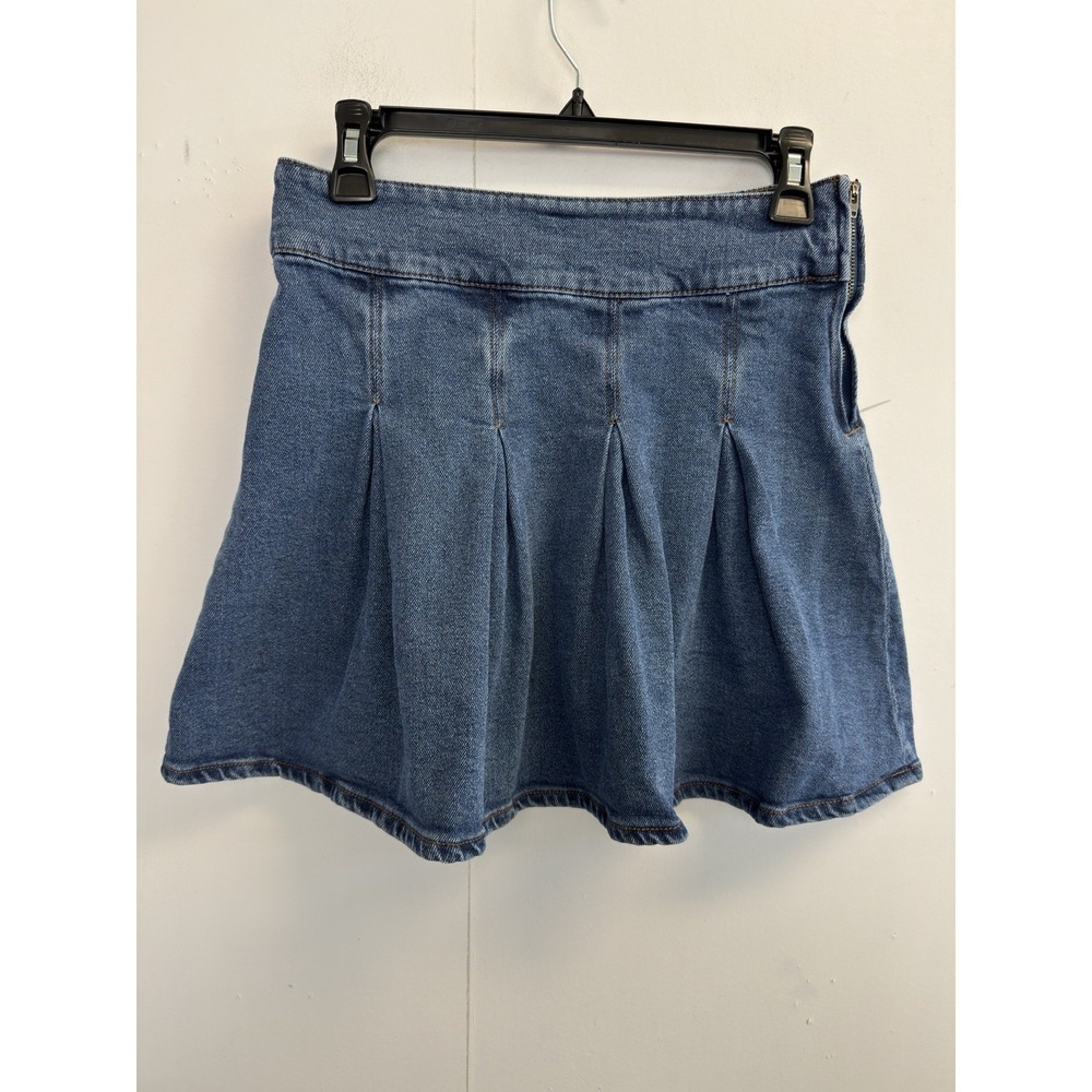 GB Girls‎ Little Girls Size 16 Blue Denim Pleated Side Zip Jean Skirt